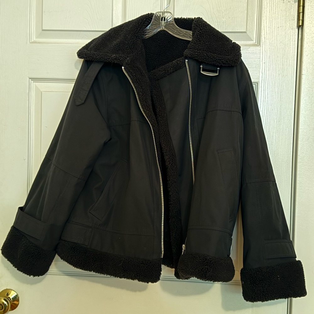 & Other Stories Dark Shearling Jacket